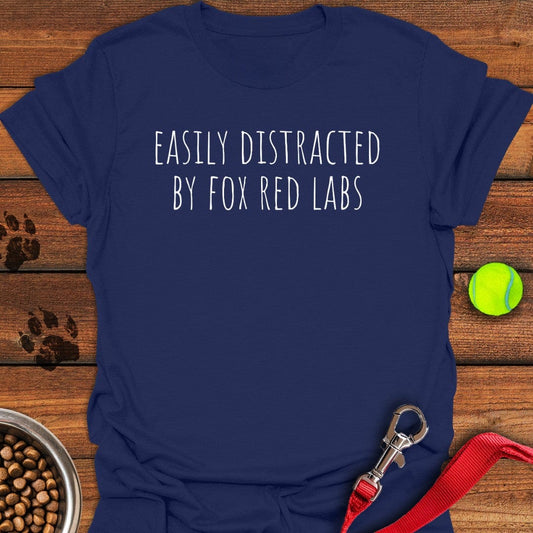 Easily Distracted By Fox Red Labs T-Shirt Navy