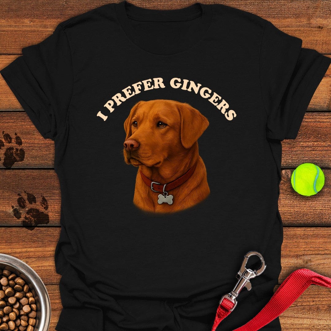 I Prefer Gingers Fox Red Labs T-Shirt Black