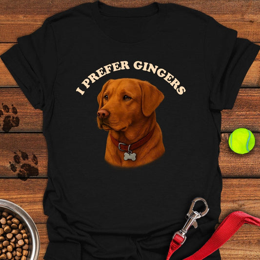 I Prefer Gingers Fox Red Labs T-Shirt Black