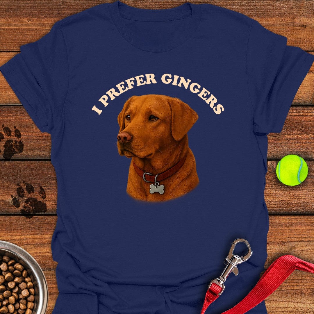 I Prefer Gingers Fox Red Labs T-Shirt Navy