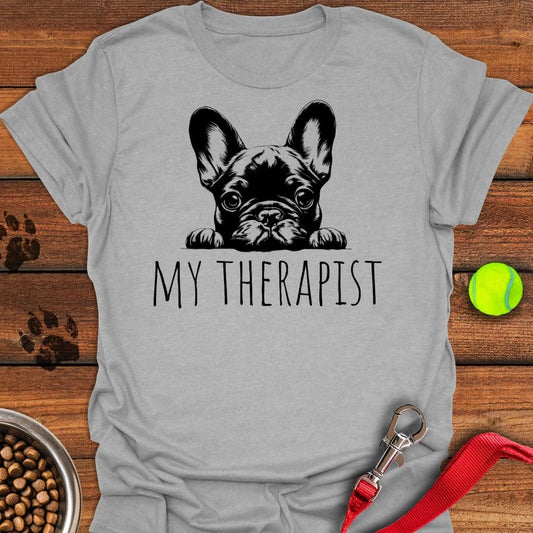 French Bulldog My Therapist T-Shirt Sport Grey
