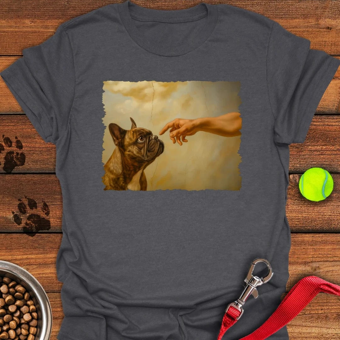 God Creates French Bulldog T-Shirt Dark Heather