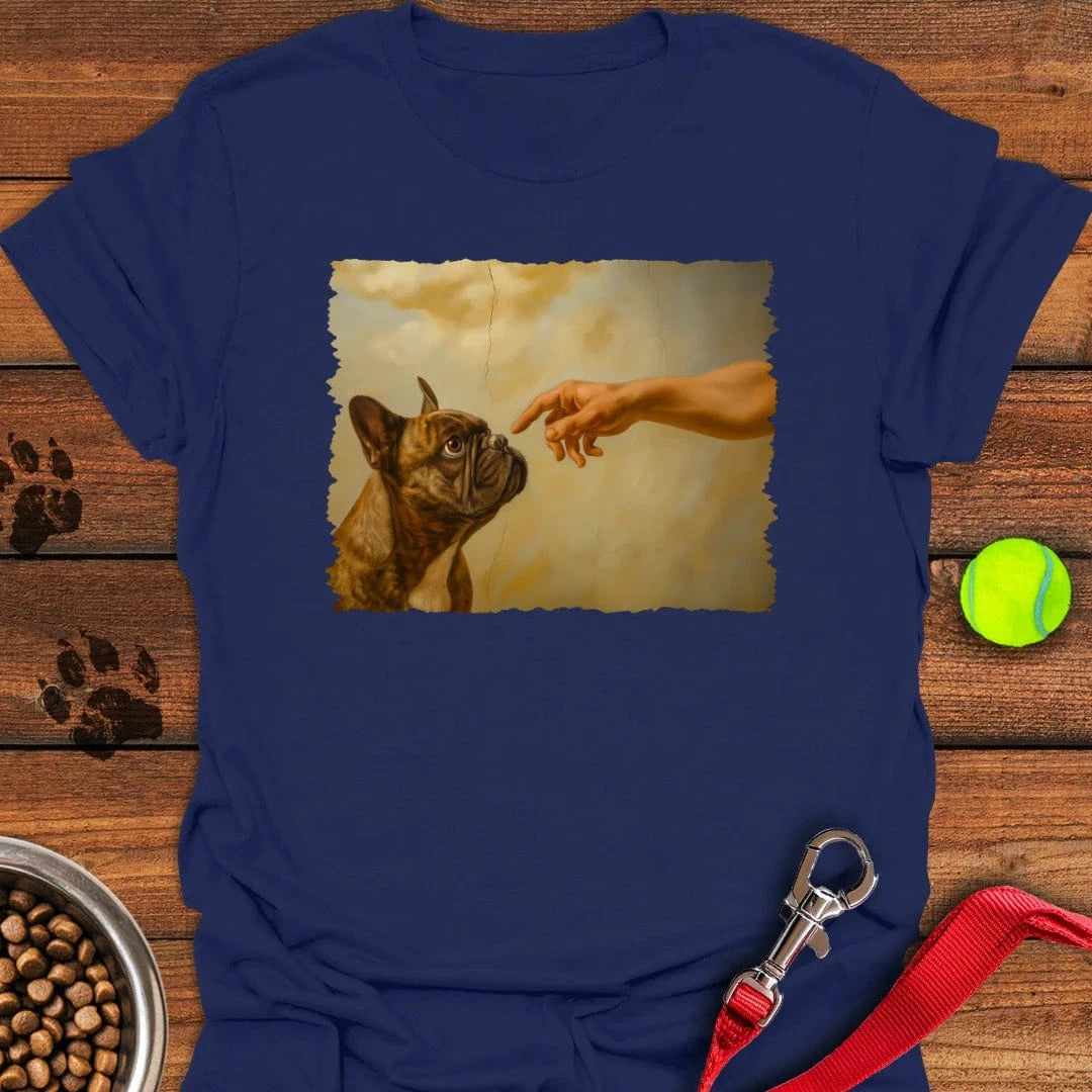 God Creates French Bulldog T-Shirt Navy