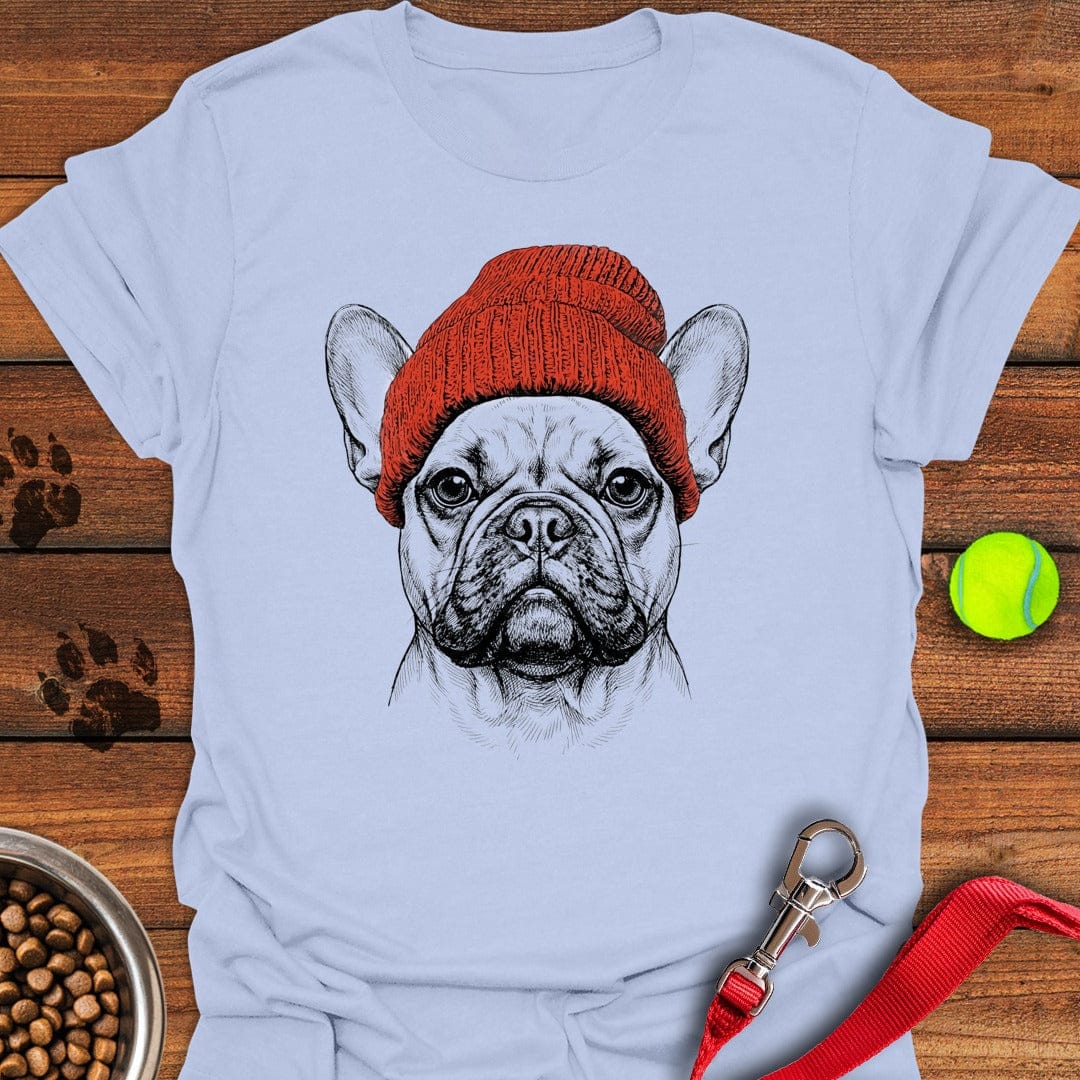 French Bulldog Beanie Light Blue