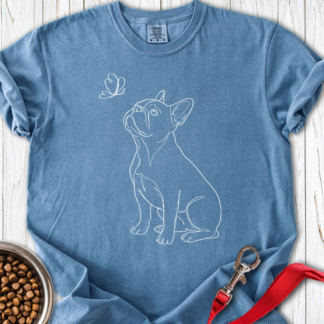 French Bulldog Butterfly Premium Tee Blue Jean