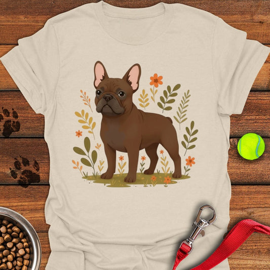 French Bulldog Chocolate Coat Flower Natural