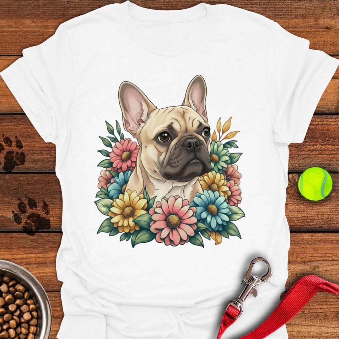 French Bulldog Flower White