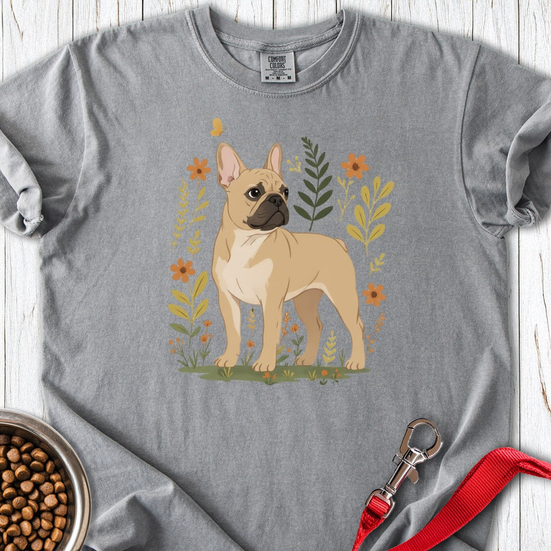 French Bulldog Flowers Premium Tee Grey