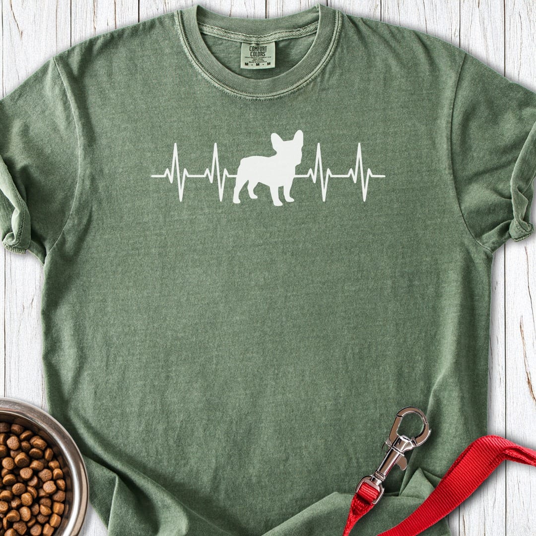 French Bulldog Heartbeat Premium Tee Moss