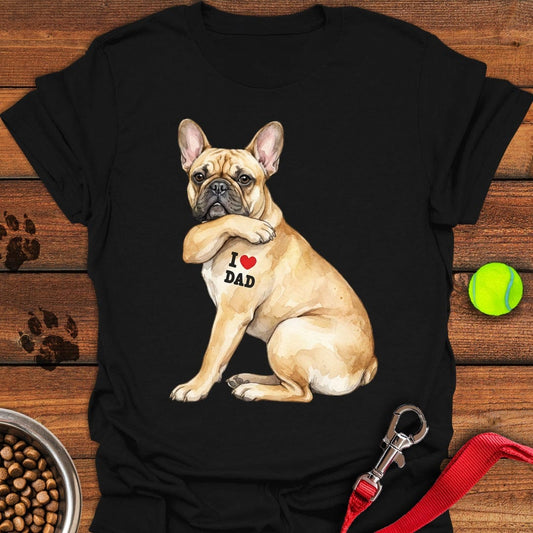 French Bulldog I Love Dad Black