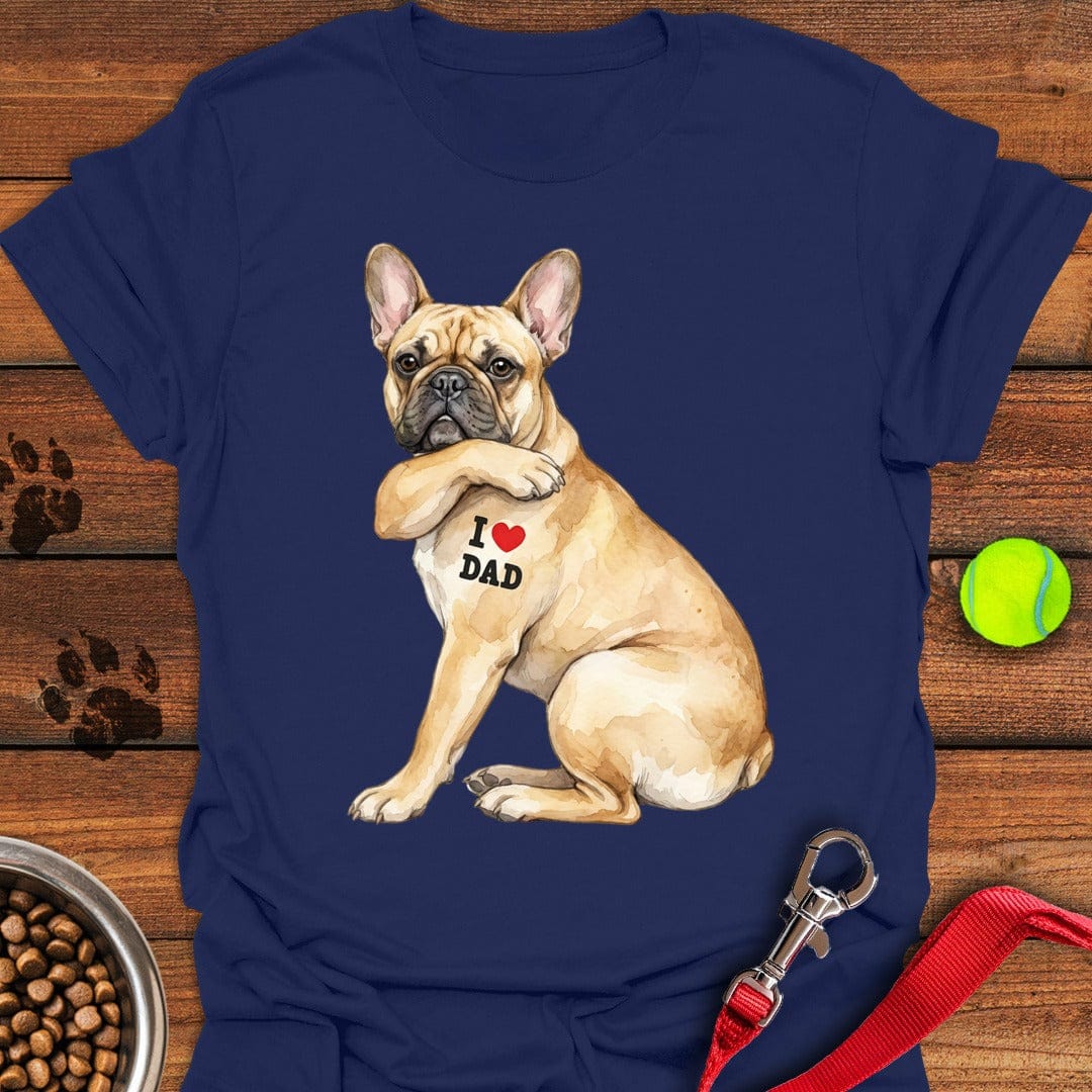 French Bulldog I Love Dad Navy
