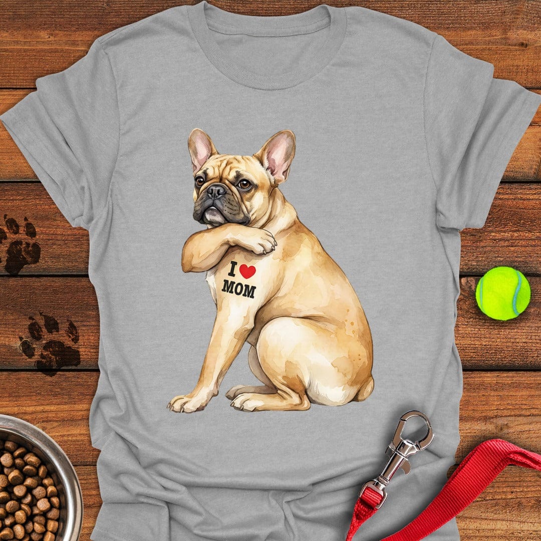 French Bulldog I Love Mom Sport Grey