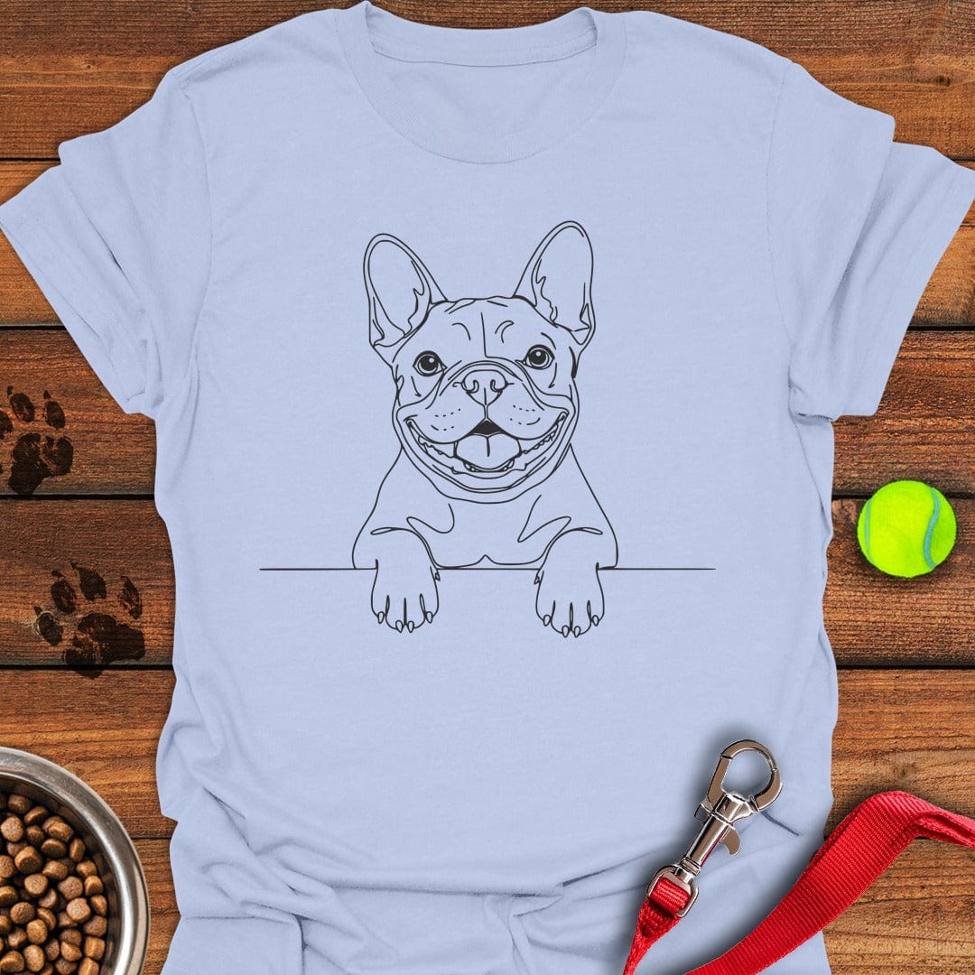 French Bulldog Line Art Light Blue