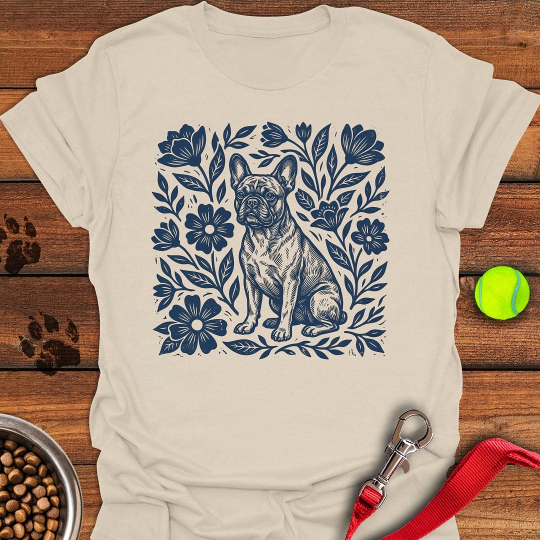French Bulldog Linocut Natural