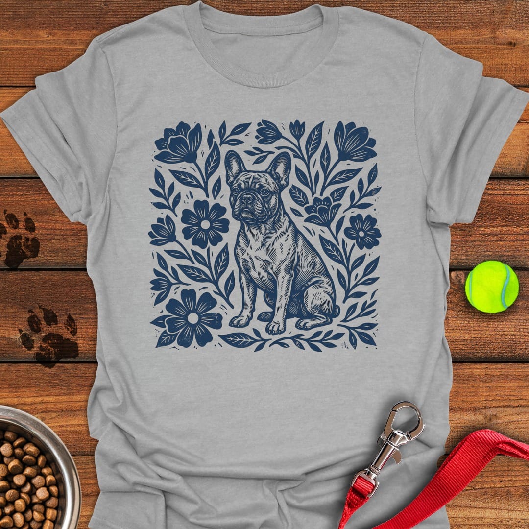 French Bulldog Linocut Sport Grey