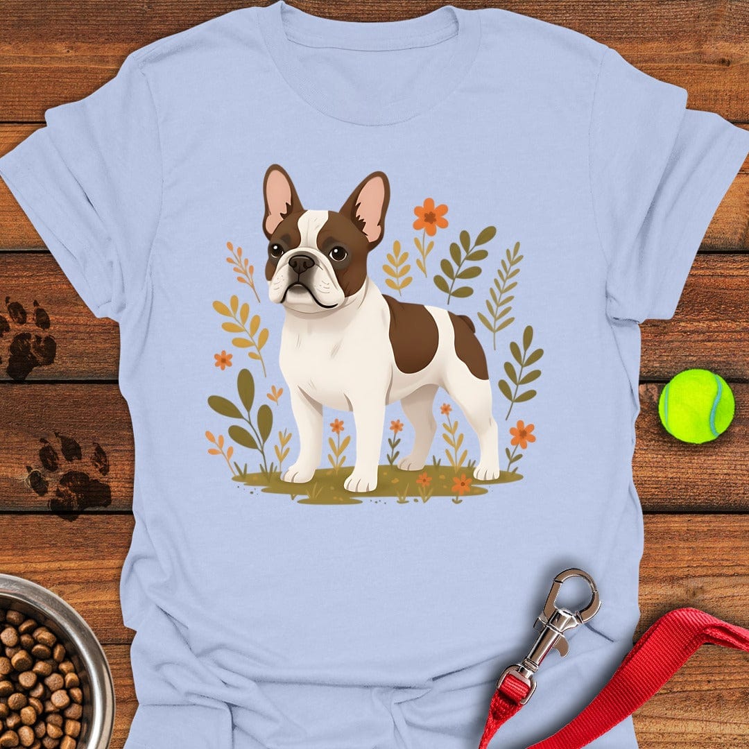 French Bulldog Pied Coat Flower Light Blue