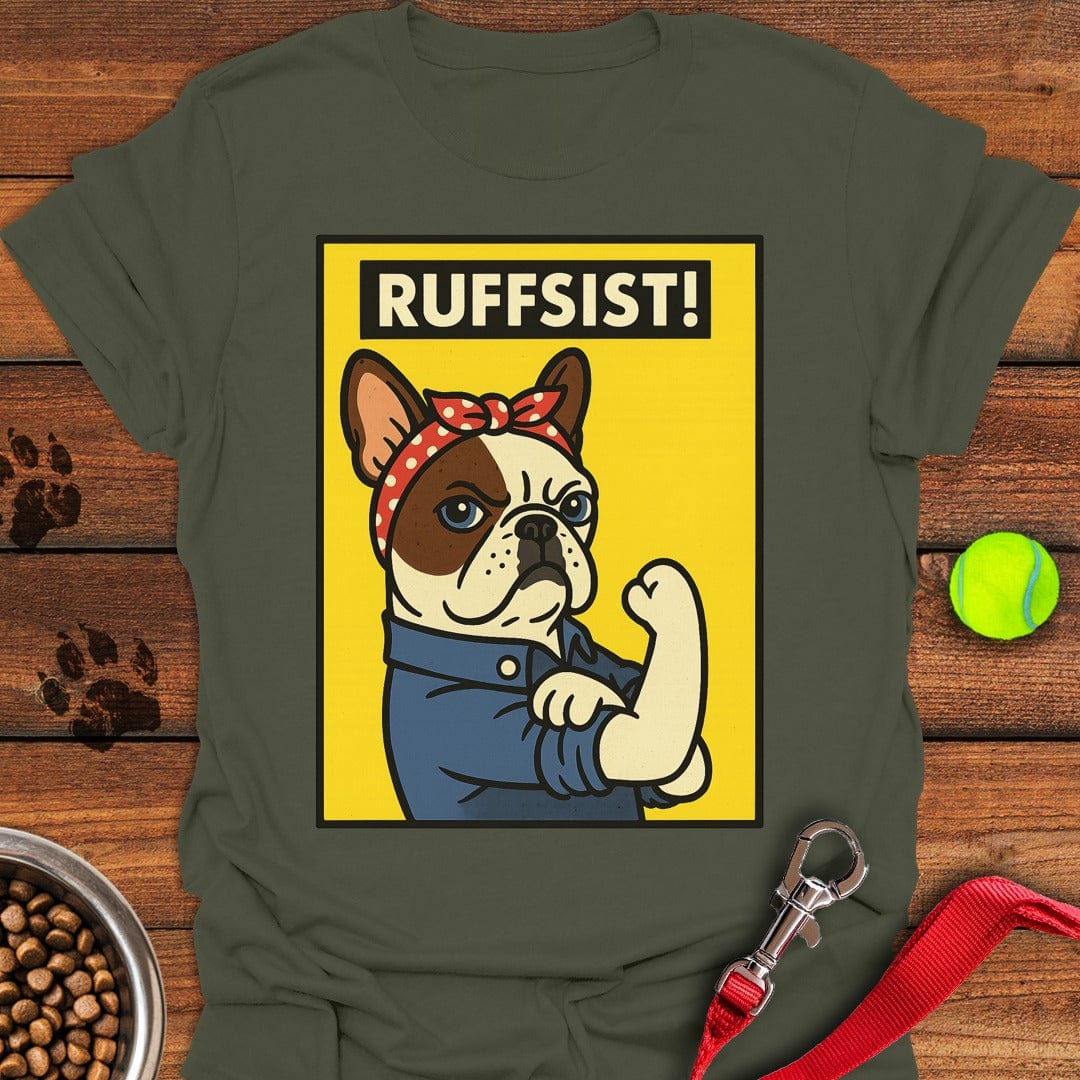 French Bulldog Rosie the Riveter Military Green