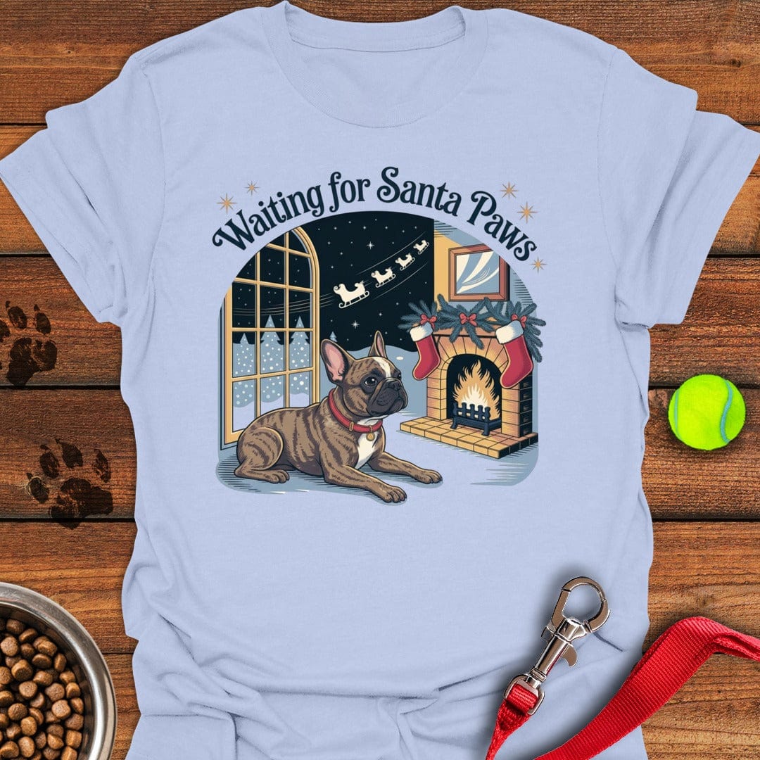 French Bulldog Santa Paws Christmas Light Blue
