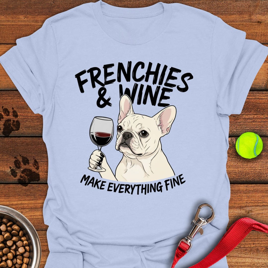 French Bulldog & Wine Light Blue