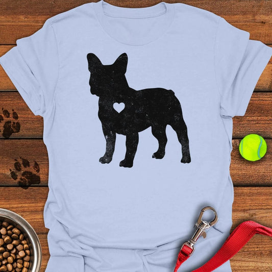 French Bulldog Silhouette T-Shirt Light Blue