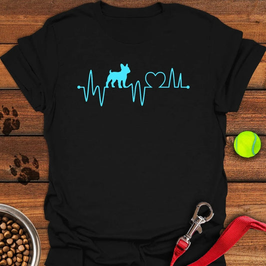 French Bulldog Heartbeat T-Shirt Black