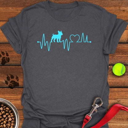 French Bulldog Heartbeat T-Shirt Dark Heather