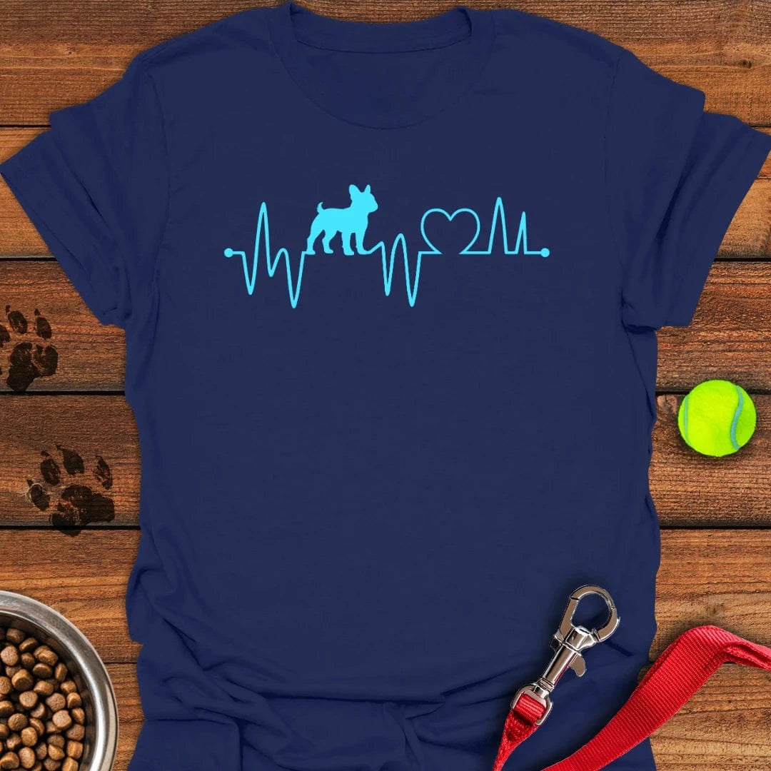 French Bulldog Heartbeat T-Shirt Navy