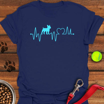 French Bulldog Heartbeat T-Shirt Navy