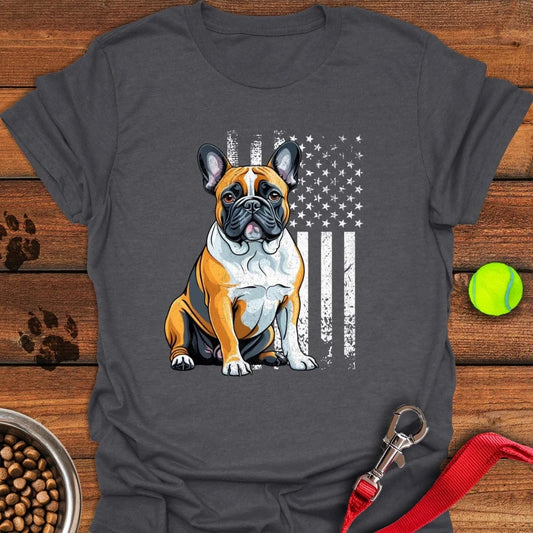 French Bulldog USA T-Shirt Dark Heather