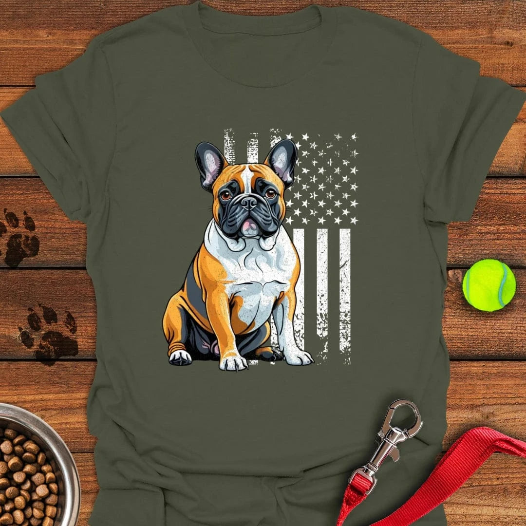 French Bulldog USA T-Shirt Military Green
