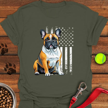 French Bulldog USA T-Shirt Military Green