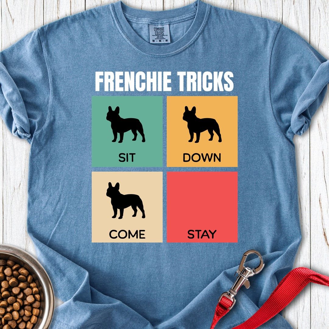 Frenchie Tricks Premium Tee Blue Jean