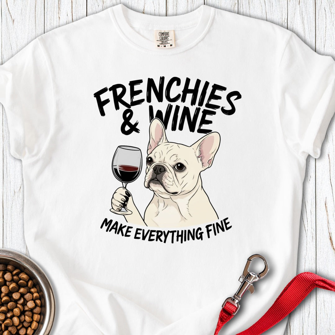Frenchies & Wine Premium Tee White