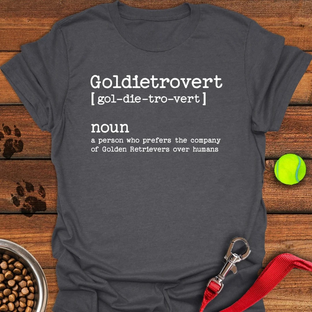 Goldietrovert Golden Retriever T-Shirt Dark Heather