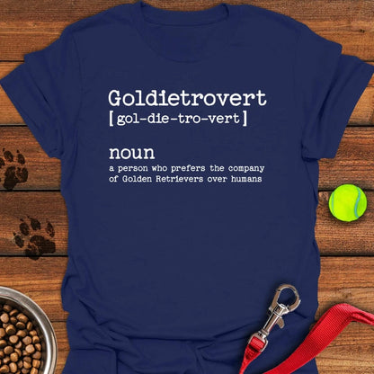 Goldietrovert Golden Retriever T-Shirt Navy