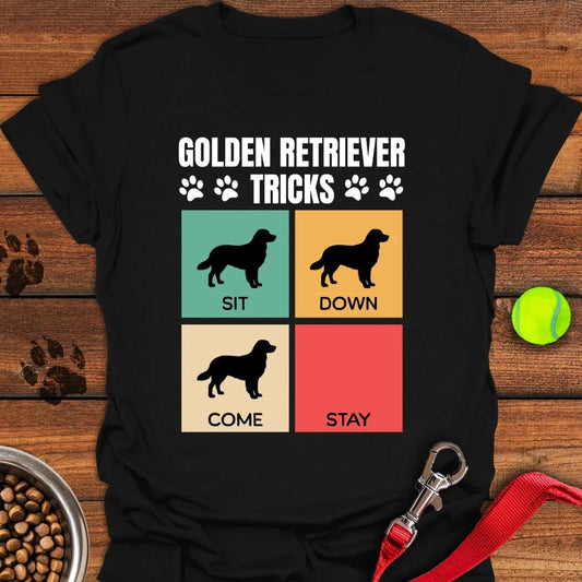 Golden Retriever Tricks T-Shirt Black