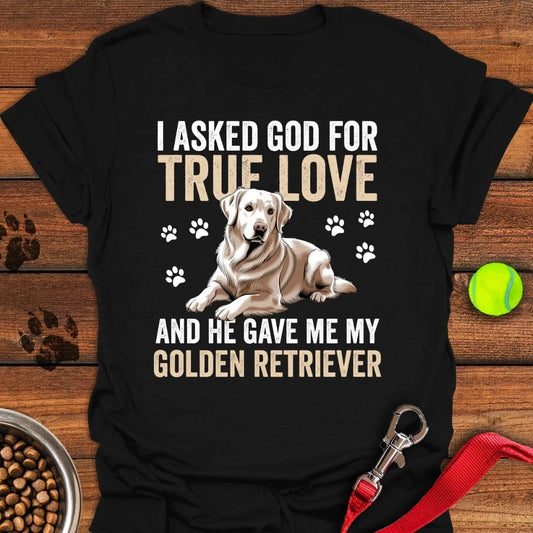 I Asked God For a Golden Retriever T-Shirt Black
