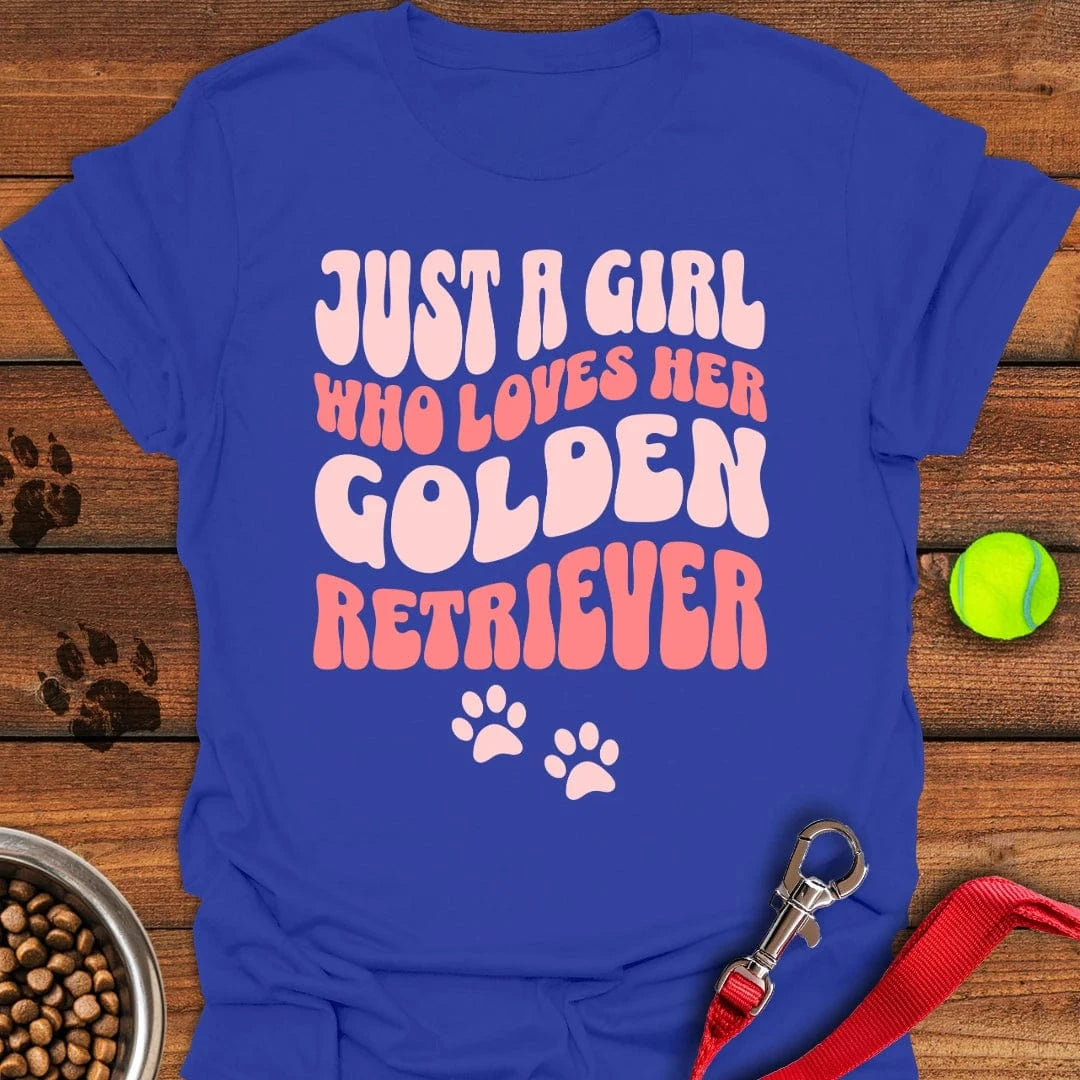 A Girl Who Loves Her Golden Retriever T-Shirt