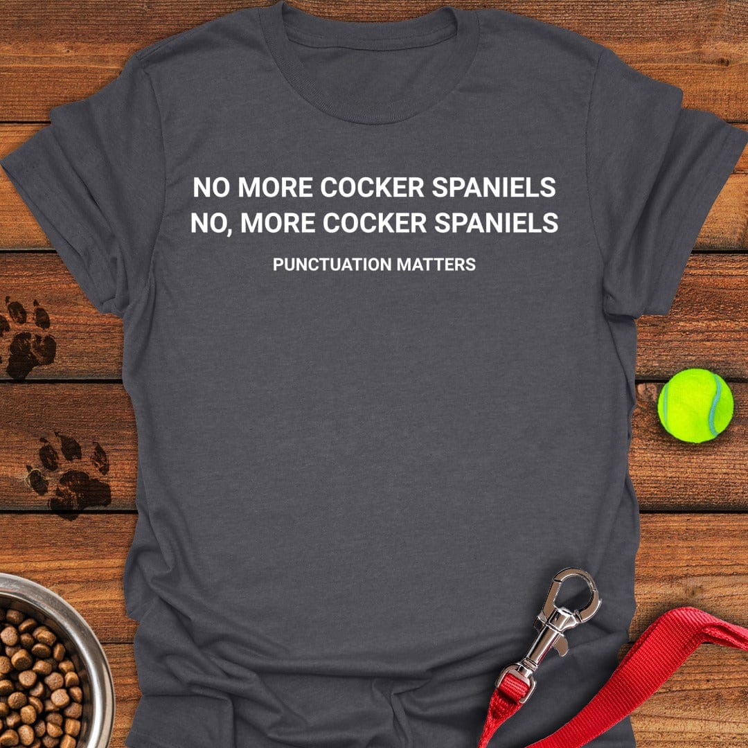 Funny Cocker Spaniel Punctuation Dark Heather