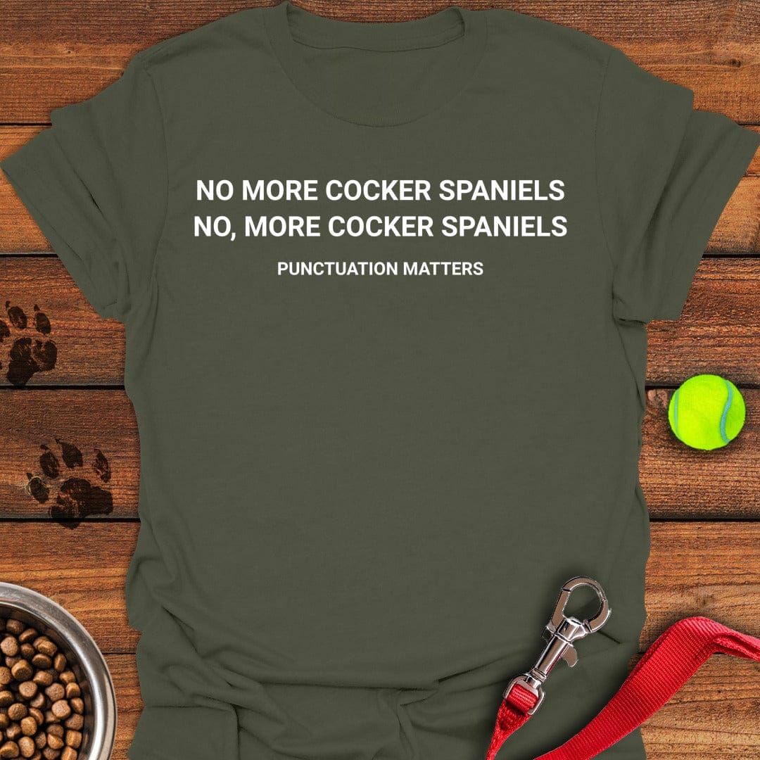 Funny Cocker Spaniel Punctuation Military Green