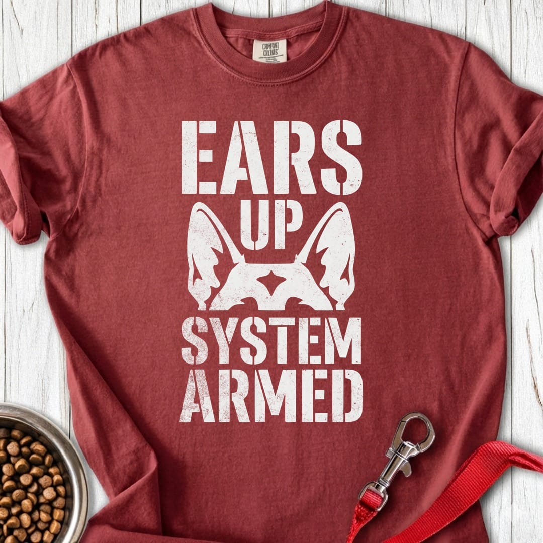 German Shepherd Armed Premium Tee Brick