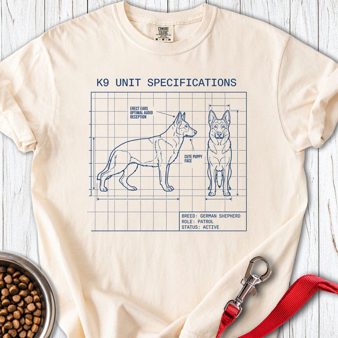 German Shepherd Blue Print K9 Premium Tee Ivory