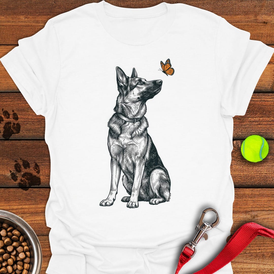 German Shepherd Butterfly White