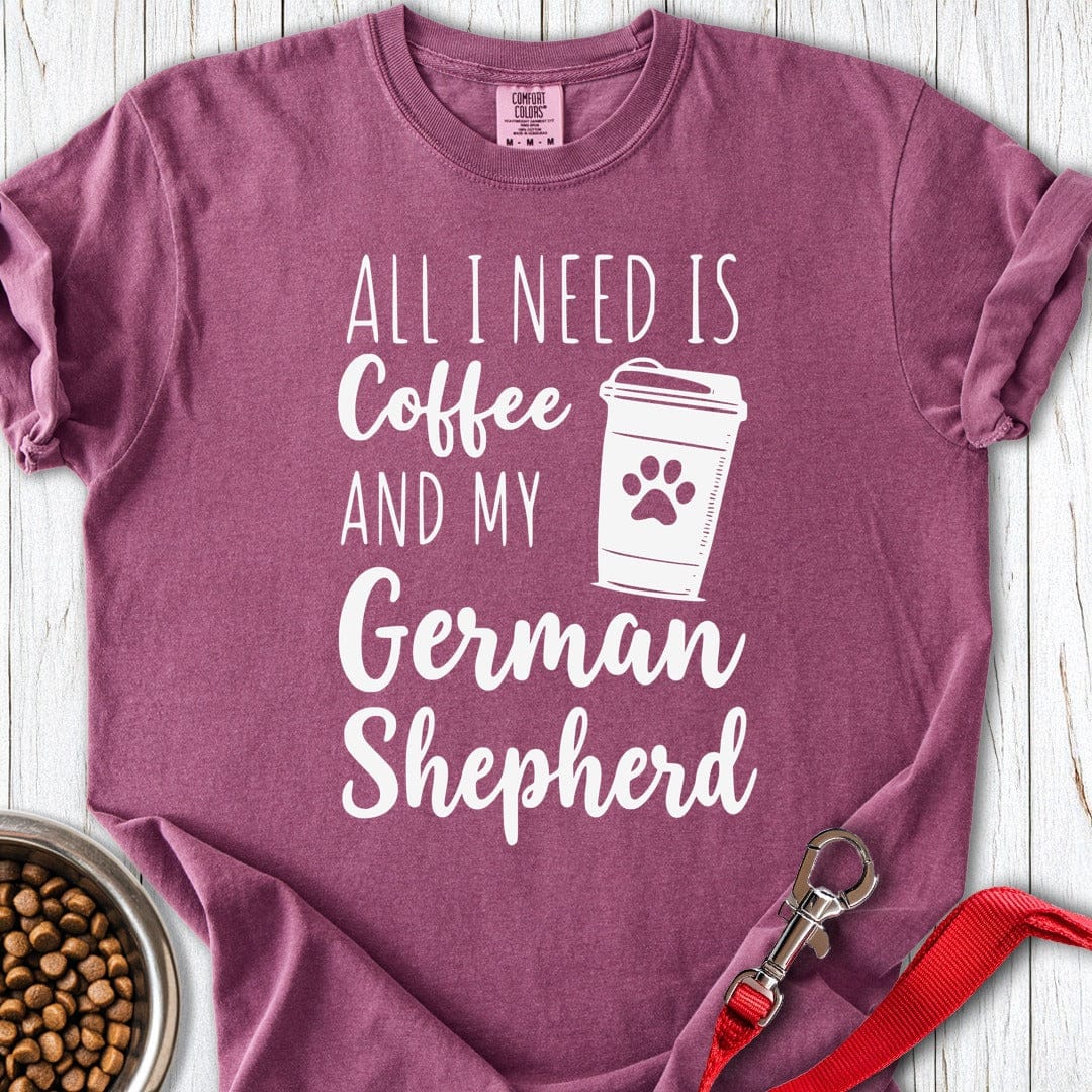 German Shepherd Coffee Premium Tee Berry