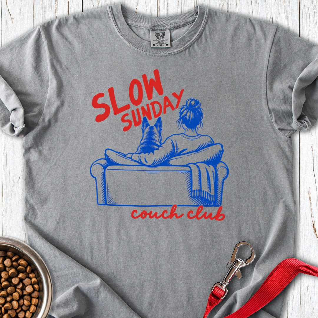 German Shepherd Couch Club Premium Tee Grey