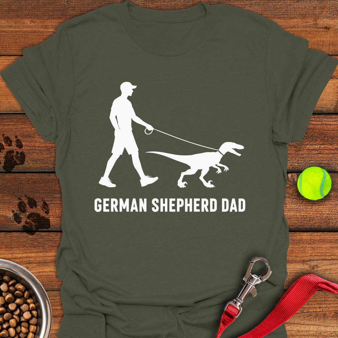 German Shepherd Dad Velociraptor Military Green