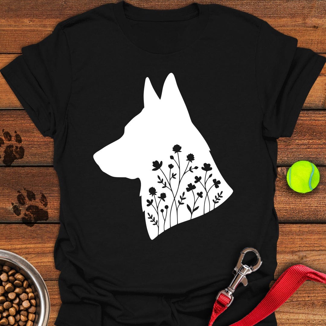 German Shepherd Flowers Black