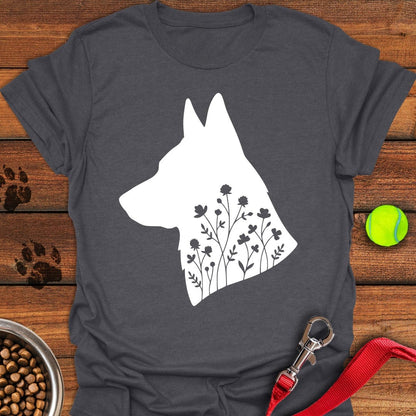 German Shepherd Flowers Dark Heather