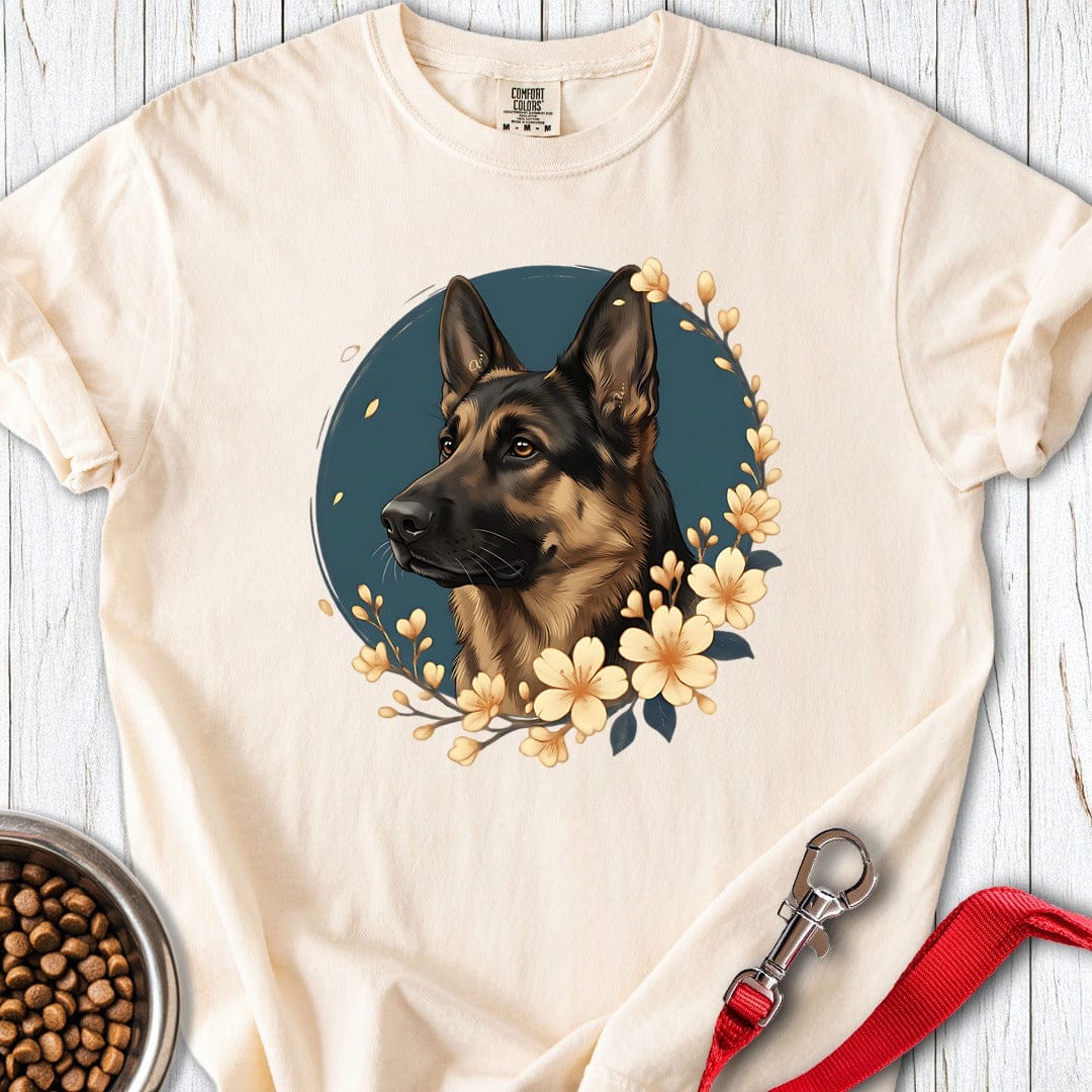 German Shepherd Flowers Premium Tee Ivory
