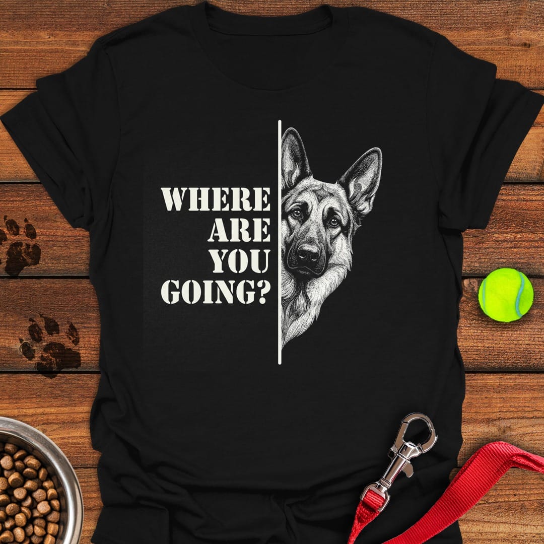 German Shepherd Following Black